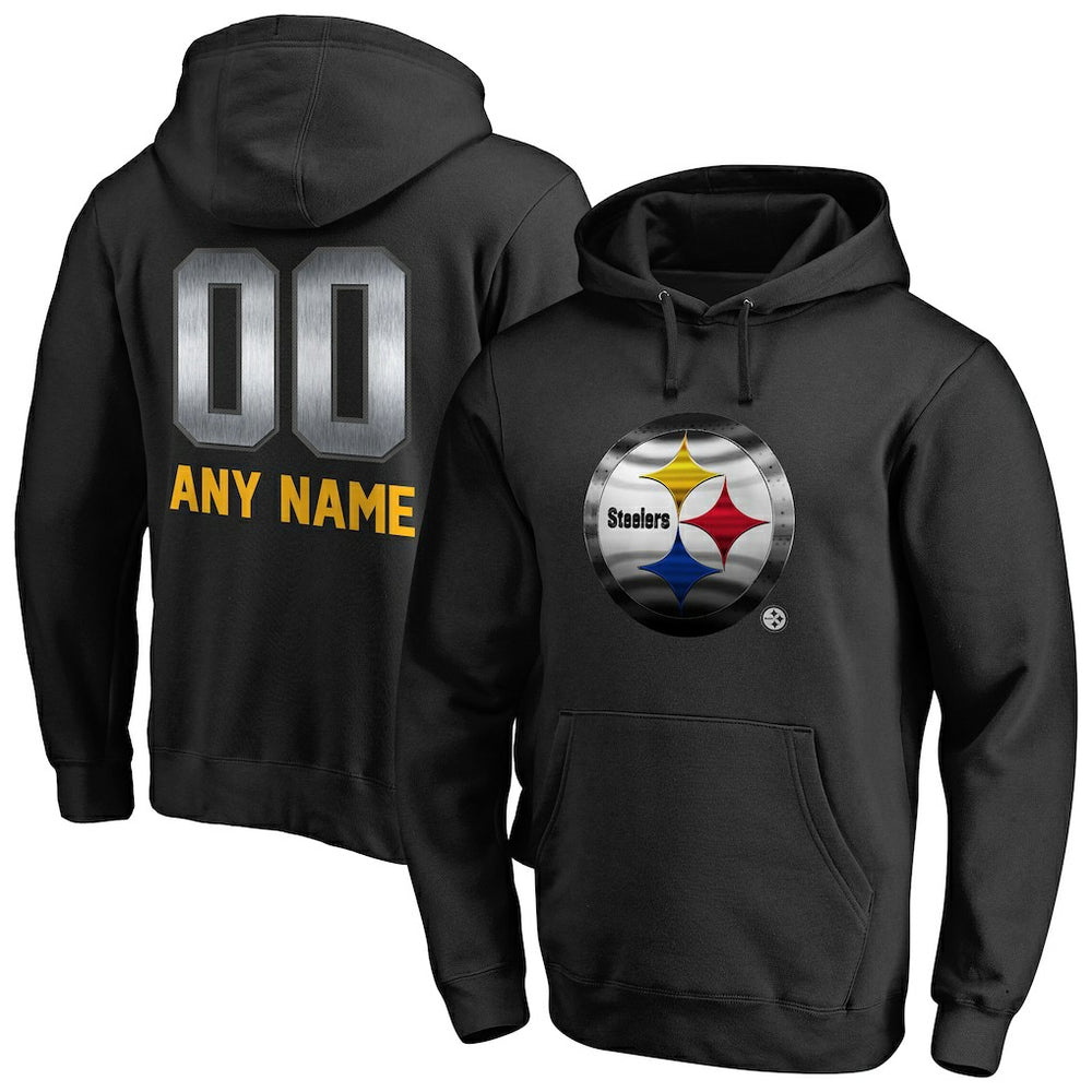 Pittsburgh Steelers Personalized Midnight Mascot Pullover Hoodie - Black Hoodies