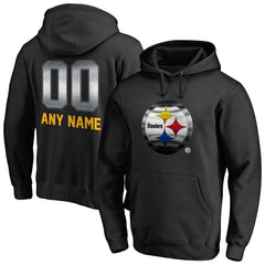Pittsburgh Steelers Personalized Midnight Mascot Pullover Hoodie - Black Hoodies