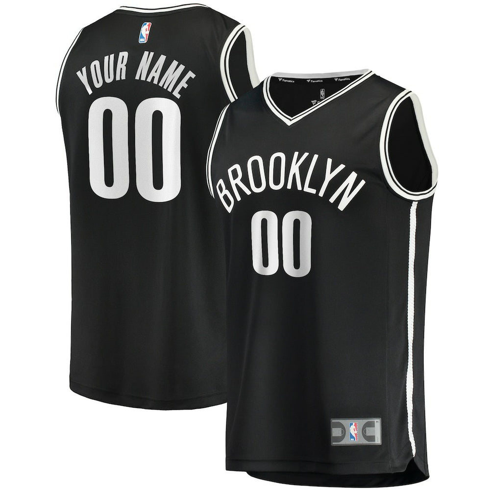 Brooklyn Nets Youth Fast Break Custom Replica Jersey Black Icon Edition - Fanatics