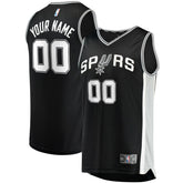 San Antonio Spurs Youth Fast Break Custom Replica Jersey Black Icon Edition - Fanatics