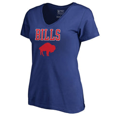 Buffalo Bills Women's Vintage Team Lockup V-Neck T-Shirt - Royal T-shirts