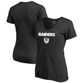 Las Vegas Raiders Women's Vintage Team Lockup V-Neck T-Shirt - Black T-shirts