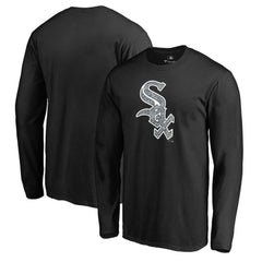 Chicago White Sox Static Logo Long Sleeve T-Shirt - Black T-shirts