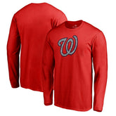 Washington Nationals Static Logo Long Sleeve T-Shirt - Red T-shirts