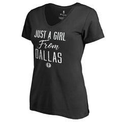 Dallas Mavericks Women's Just a Girl V-Neck T-Shirt Black outlet