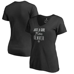 Denver Nuggets Women's Just a Girl V-Neck T-Shirt Black
