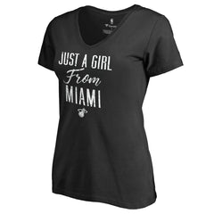 Miami Heat Women's Just a Girl V-Neck T-Shirt Black