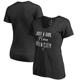 Milwaukee Bucks Women's Just a Girl V-Neck T-Shirt Black
