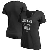 New Orleans Pelicans Women's Just a Girl V-Neck T-Shirt Black outlet