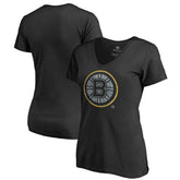 Boston Bruins Women's Static Logo V-Neck T-Shirt - Black | US 2926727