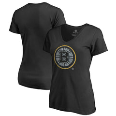 Boston Bruins Women's Static Logo V-Neck T-Shirt - Black | US 2926727