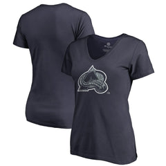 Colorado Avalanche Women's Static Logo V-Neck T-Shirt - Navy | US 2926732