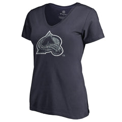 Colorado Avalanche Women's Static Logo V-Neck T-Shirt - Navy | US 2926732