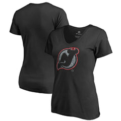 New Jersey Devils Women's Static Logo V-Neck T-Shirt - Black | US 2926742