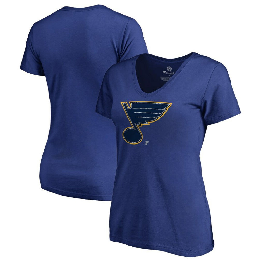 St. Louis Blues Women's Static Logo V-Neck T-Shirt - Royal | US 2926749