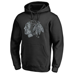 Chicago Blackhawks Static Logo Pullover Hoodie - Black | US 2926893