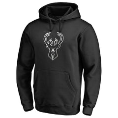 Milwaukee Bucks Marble Logo Pullover Hoodie Black