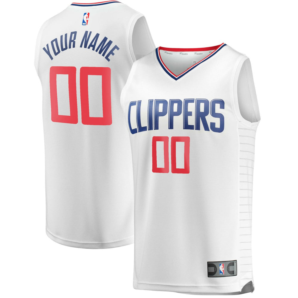 LA Clippers Youth Fast Break Custom Replica Jersey White Association Edition - Fanatics outlet