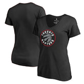 Toronto Raptors Women's Primary Logo V-Neck T-Shirt Black