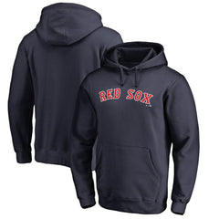 Boston Red Sox Official Wordmark Fitted Pullover Hoodie - Navy Hoodies