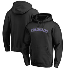 Colorado Rockies Official Wordmark Fitted Pullover Hoodie - Black Hoodies