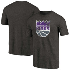 Sacramento Kings Distressed Logo Tri-Blend T-Shirt Black outlet