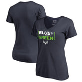 Seattle Seahawks Women's Alternate Team Logo V-Neck T-Shirt - Navy T-shirts