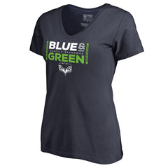 Seattle Seahawks Women's Alternate Team Logo V-Neck T-Shirt - Navy T-shirts
