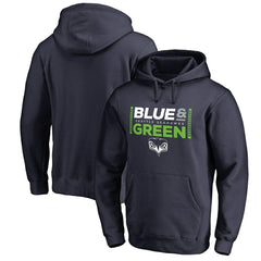 Seattle Seahawks Alternate Team Logo Gear Blue & Green Pullover Hoodie - College Navy Hoodies