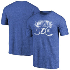 Tampa Bay Lightning Vintage Collection Line Shift Tri-Blend T-Shirt - Heathered Blue | US 2953233
