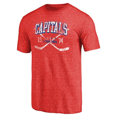 Washington Capitals Vintage Collection Line Shift Tri-Blend T-Shirt - Red | US 2953237