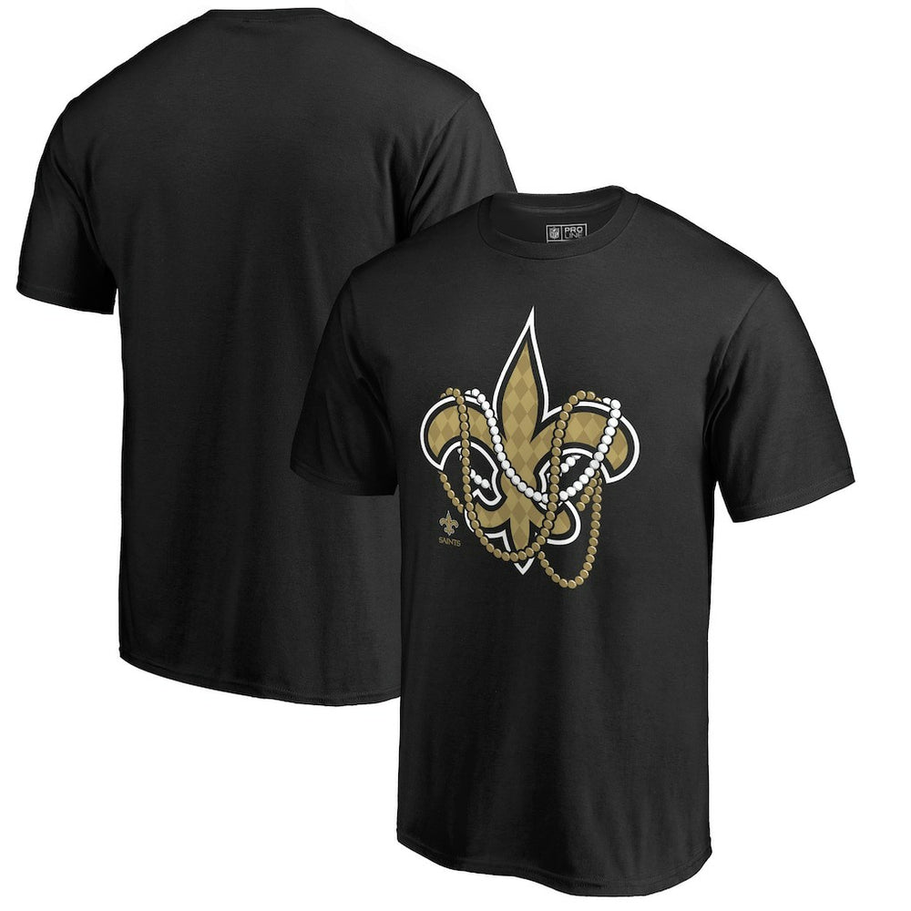 New Orleans Saints Beads Hometown Collection T-Shirt - Black T-shirts