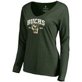 Milwaukee Bucks Women's Wisconsin Basketball Hometown Collection Long Sleeve T-Shirt Green outlet