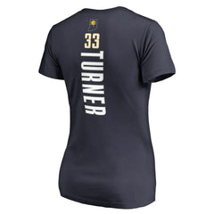 Myles Turner Indiana Pacers Women's Backer Name and Number V-Neck T-Shirt Navy