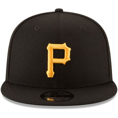 Pittsburgh Pirates New Era Team Color 9FIFTY Snapback Hat - Black Hats
