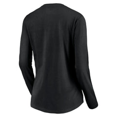 Tampa Bay Rays Women's Cooperstown Collection Wahconah Long Sleeve V-Neck T-Shirt - Black T-shirts