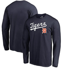 Detroit Tigers Cooperstown Collection Wahconah Long Sleeve T-Shirt - Navy T-shirts