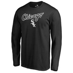 Chicago White Sox Team Lockup Long Sleeve T-Shirt - Black T-shirts