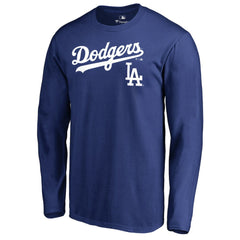 Los Angeles Dodgers Team Lockup Long Sleeve T-Shirt - Royal T-shirts