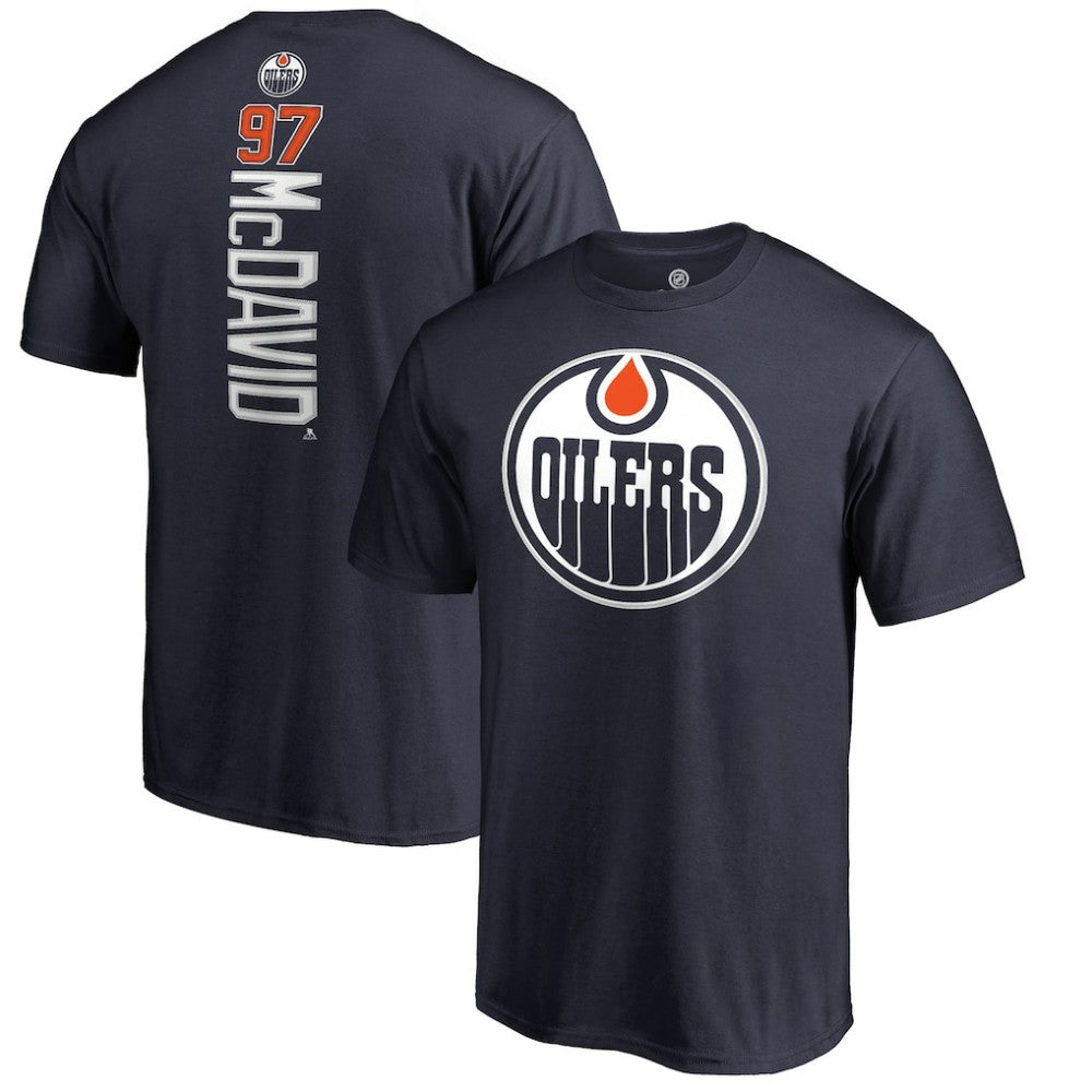 Connor McDavid Edmonton Oilers Backer Name & Number T-Shirt - Navy | US 2984667