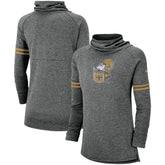 New Orleans Saints Women's Historic Marks Long Sleeve Tri-Blend Funnel Sweatshirt - Black Sweatshirts