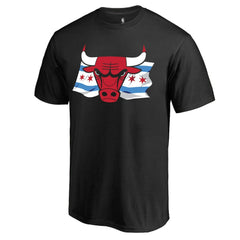 Chicago Bulls Black Hometown Collection Chicago Flag T-Shirt