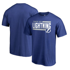 Tampa Bay Lightning Iconic Collection On Side Stripe T-Shirt - Blue | US 2999592