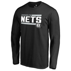Brooklyn Nets Onside Stripe Long Sleeve T-Shirt Black