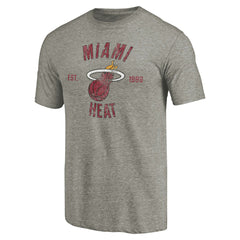 Miami Heat Team Heritage Tri-Blend T-Shirt Gray