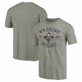 New Orleans Pelicans Team Heritage Tri-Blend T-Shirt Gray