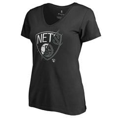 Brooklyn Nets Women's X-Ray Slim Fit V-Neck T-Shirt Black outlet