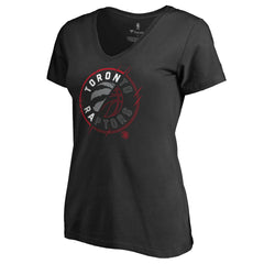 Toronto Raptors Women's X-Ray Slim Fit V-Neck T-Shirt Black outlet