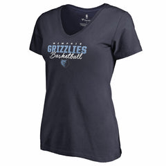 Memphis Grizzlies Women's Script Assist V-Neck T-Shirt Navy outlet