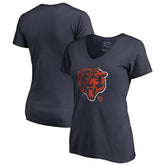 Chicago Bears Women's X-Ray Slim Fit V-Neck T-Shirt - Navy T-shirts